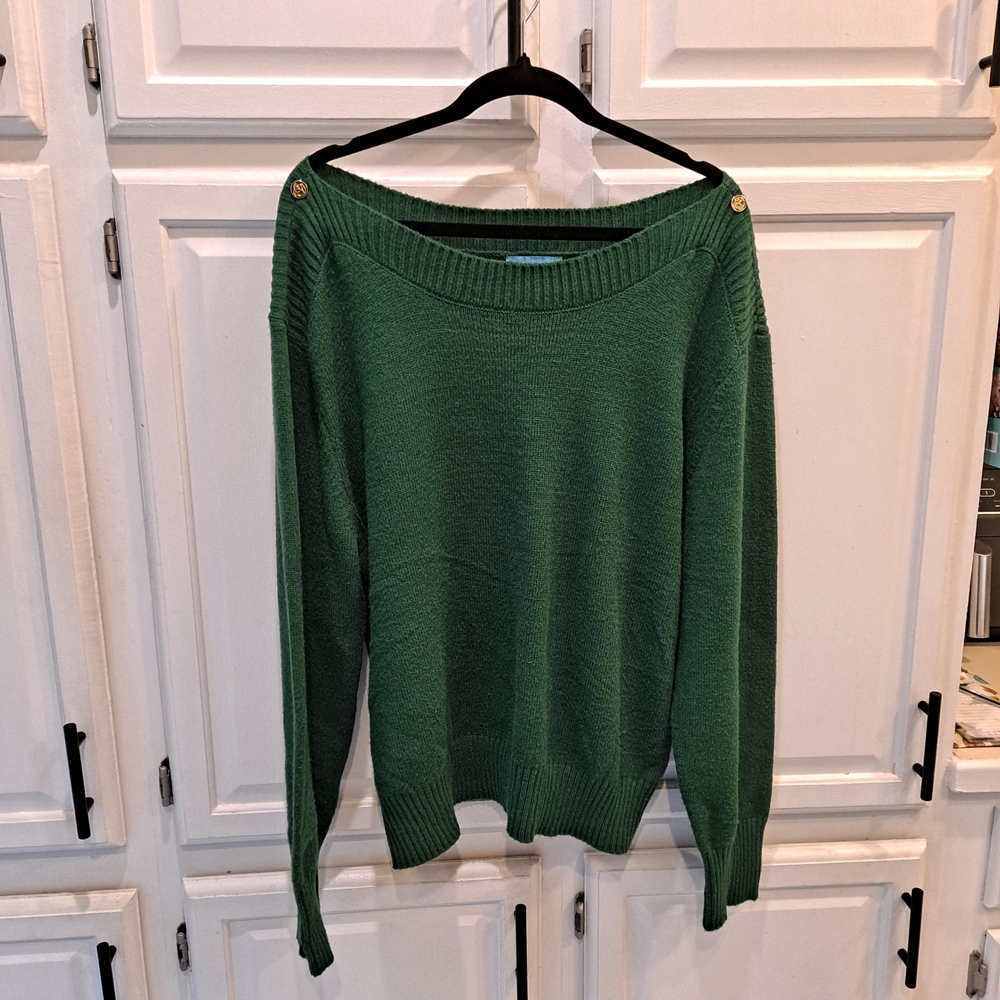 Draper James Off-the-Shoulder Green Sweater